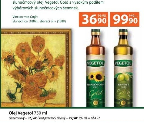 Olej slunečnicový gold Vegetol