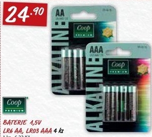 Baterie alkalické Coop Premium
