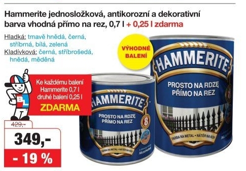 Barva přímo na rez Hammerite