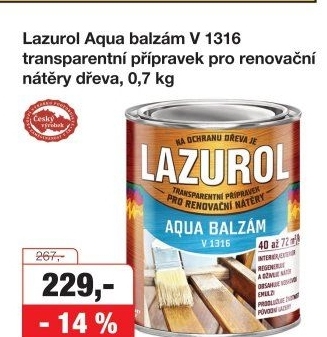 Balzám na dřevo Aqua Lazurol