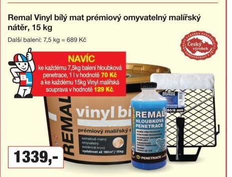 REMAL VINYL BÍLÝ MAT