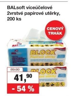 Papírové utěrky 2vrstvé Bal Soft