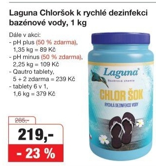 Přípravek do bazénu Chlor Šok Laguna