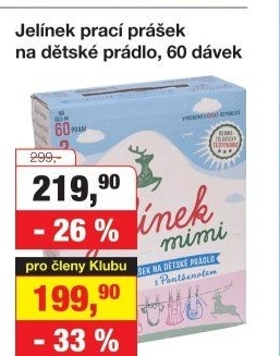 Prací prášek mýdlový Jelínek mimi Jelen