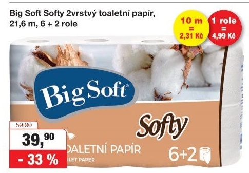 Toaletní papír 2vrstvý Big Soft