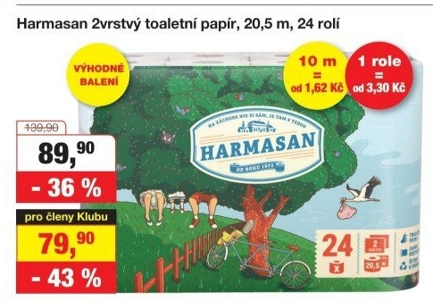 Toaletní papír 2vrstvý Harmasan