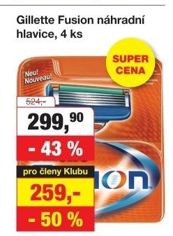 Náhradní hlavice pánské Gillette Fusion
