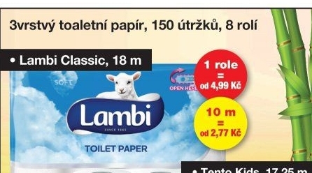 Toaletní papír 3vrstvý Lambi