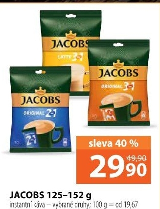 Instantní kávy porcované Jacobs
