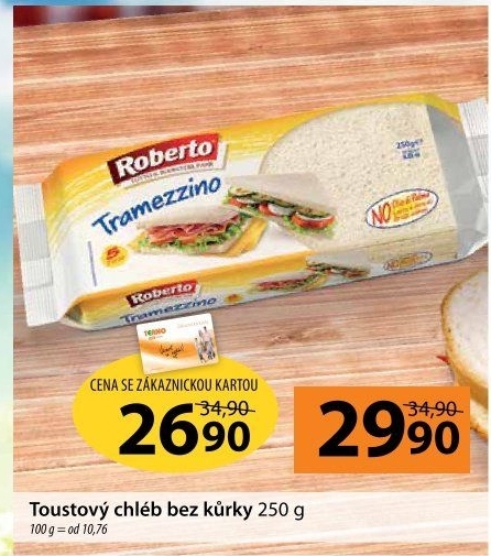 Toustový chléb bez kůrky Roberto