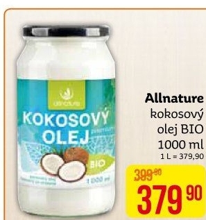 Kokosový olej bio Allnature