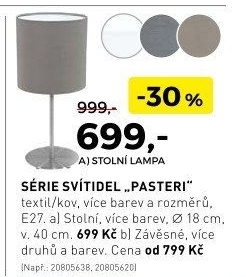 Série svítidel Pasteri