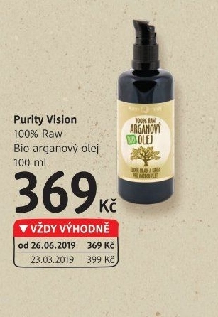 Arganový olej bio Purity Vision