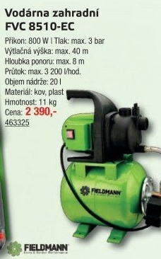 Zahradní vodárna Fieldmann FVC 8510-EC