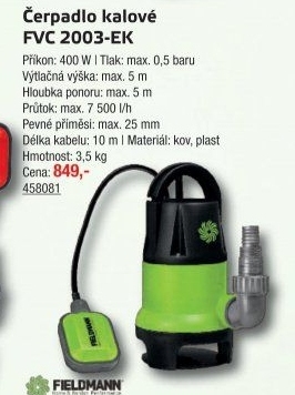 Kalové čerpadlo FVC 2003-EK Fieldmann