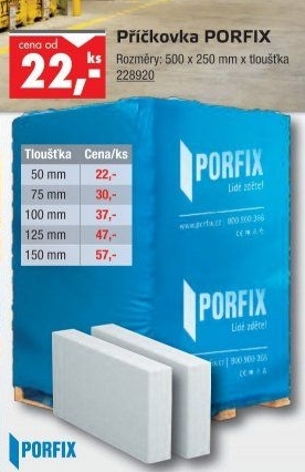 Příčková tvárnice Porfix