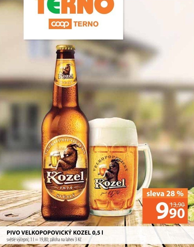 Pivo světlé výčepní 10°Velkopopovický Kozel