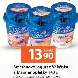 Jogurt smetanový ochucený Manner z Valašska Mlékárna Valašské Meziříčí