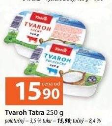 Tvaroh polotučný 3,5% Tatra