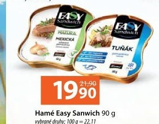 Pomazánka Easy Sandwich Hamé