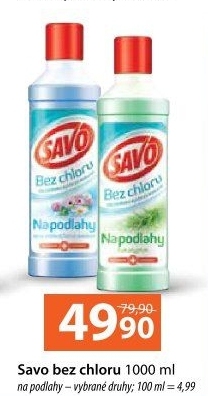Čistič na podlahy bez chloru Savo