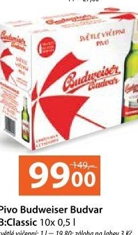 Pivo světlé výčepní B: Classic Budweiser Budvar