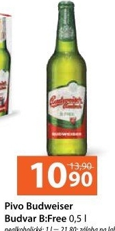 Nealkoholické pivo B:Free Budweiser Budvar