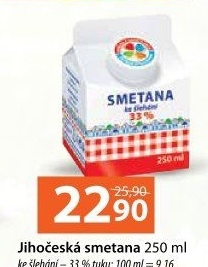 Smetana ke šlehání Jihočeská Madeta 33%