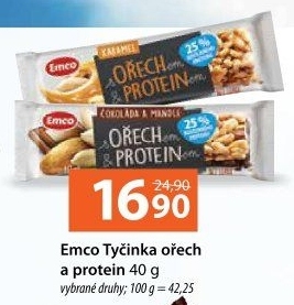 Proteinová tyčinka bez lepku Emco