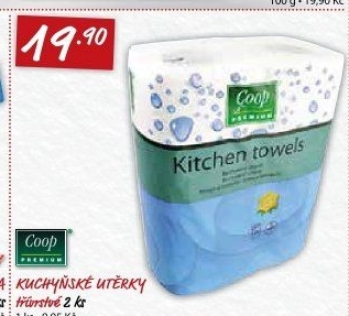 Utěrky kuchyňské 3vrstvé Coop Premium