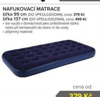 Nafukovací jednolůžková postel