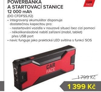 Startovací stanice a záložní baterie CarFace