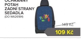 Ochranný potah zadní strany autosedadla