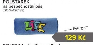 Návlek - polštářek na bezpečnostní pásy