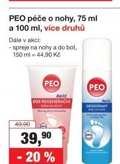 Deodorant sprej do bot Peo