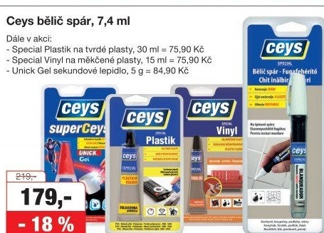 Lepidlo na tvrdé plasty Ceys