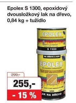 Dvousložkový lak na dřevo + tužidlo Epolex s1300