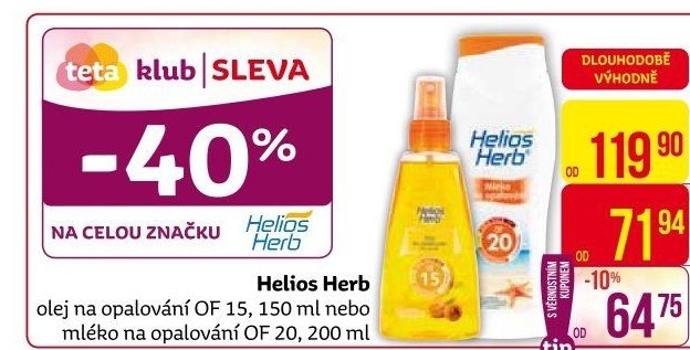 Olej na opalování ve spreji OF 15 Helios Herb