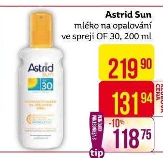 Mléko na opalování ve spreji OF 30 Astrid Sun