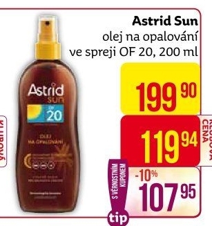 Olej na opalování ve spreji OF 20 Astrid Sun