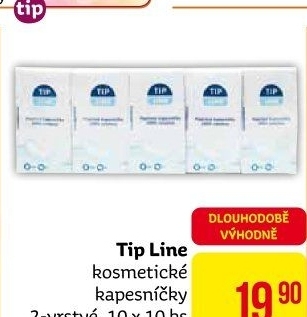 Papírové kapesníčky 2vrstvé Tip Line