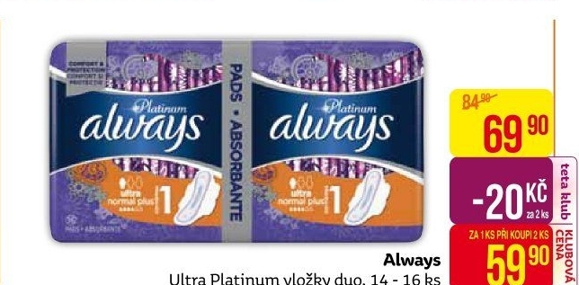 Dámské vložky Ultra Platinum Always