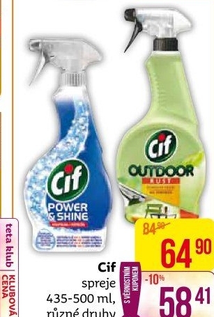 Čističe ve spreji Cif