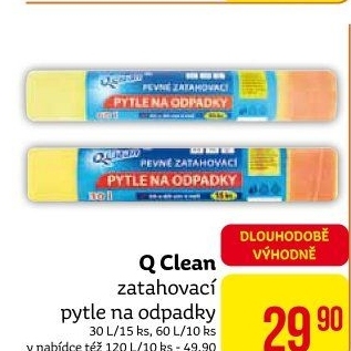 Zatahovací pytle na odpadky 30 l Q Clean