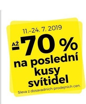 ´-70% na poslední kusy svítidel