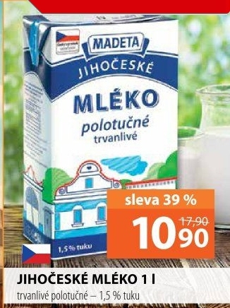 Mléko trvanlivé Jihočeské Madeta - 1,5% polotučné