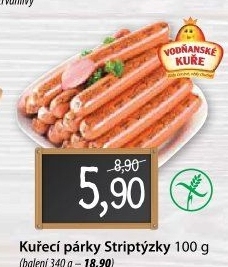 Párky kuřecí striptýzky Vodňanské kuře