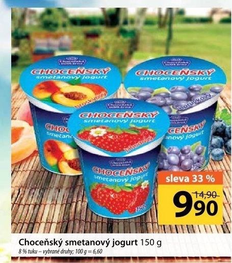 Jogurt smetanový ochucený Choceňský