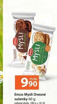 Ovesné sušenky Mysli na zdraví Emco