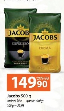 Zrnkové kávy Jacobs